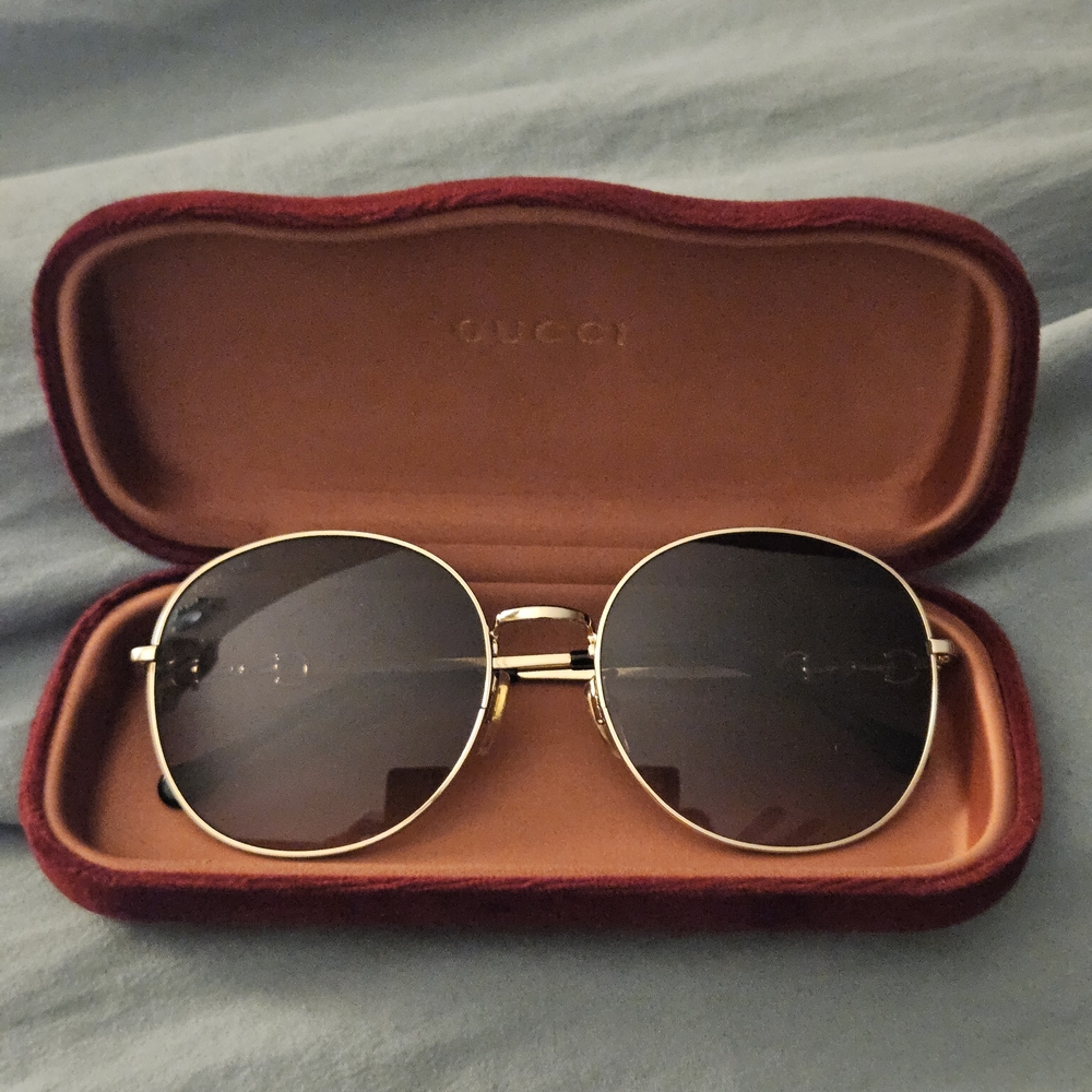 Gucci Gold Sunglasses with Case